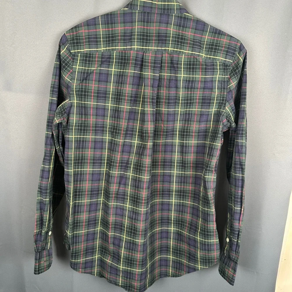 Ralph Lauren Boys XL 18-20 Green Plaid Button Down Shirt Long Sleeve Pony Logo